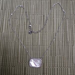 Park Lane Elegant Silver Necklace with Mother of Pearl Pendant